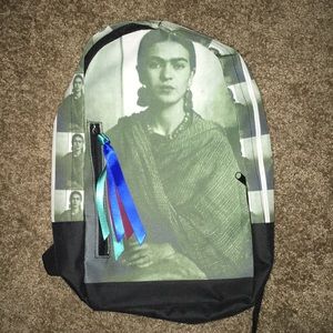 Green Frida Khalo backpack